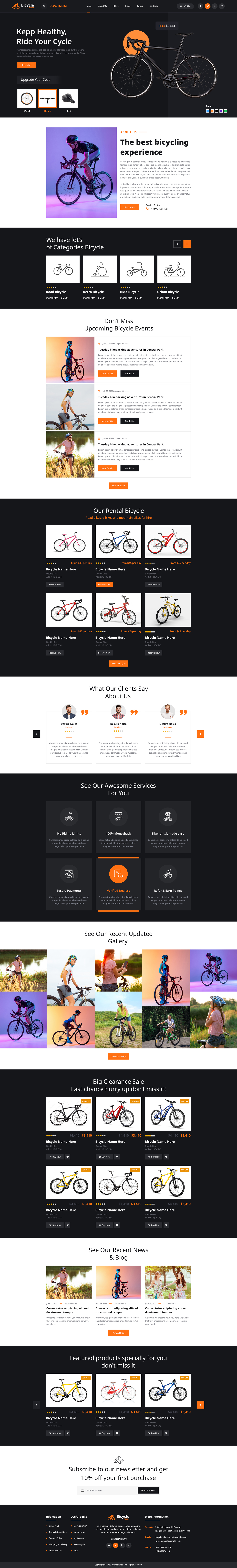 Bike Rental WordPress Theme