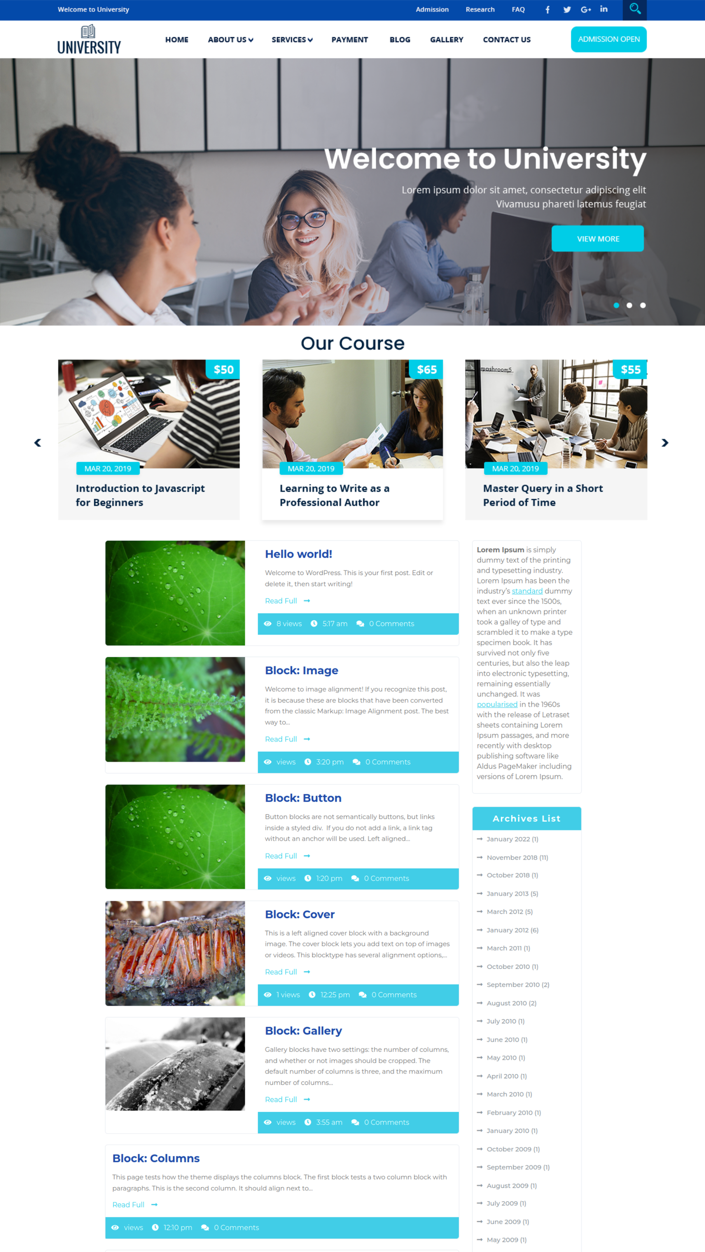 Free Academy WordPress Theme