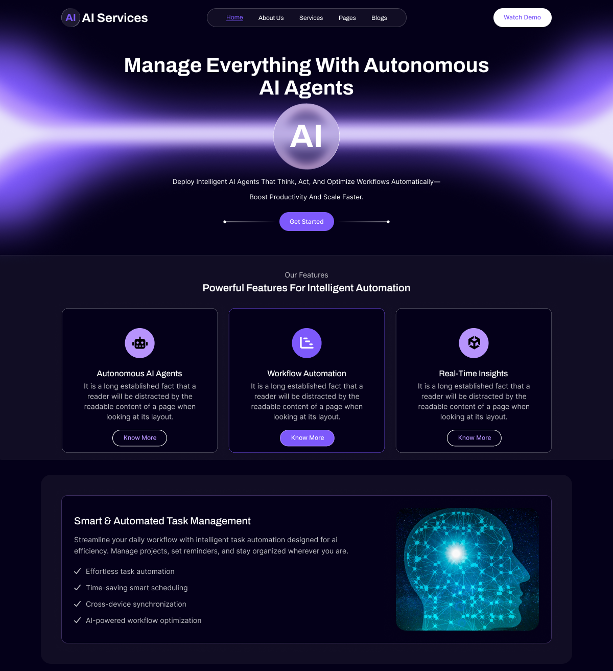 Free AI Services WordPress Theme