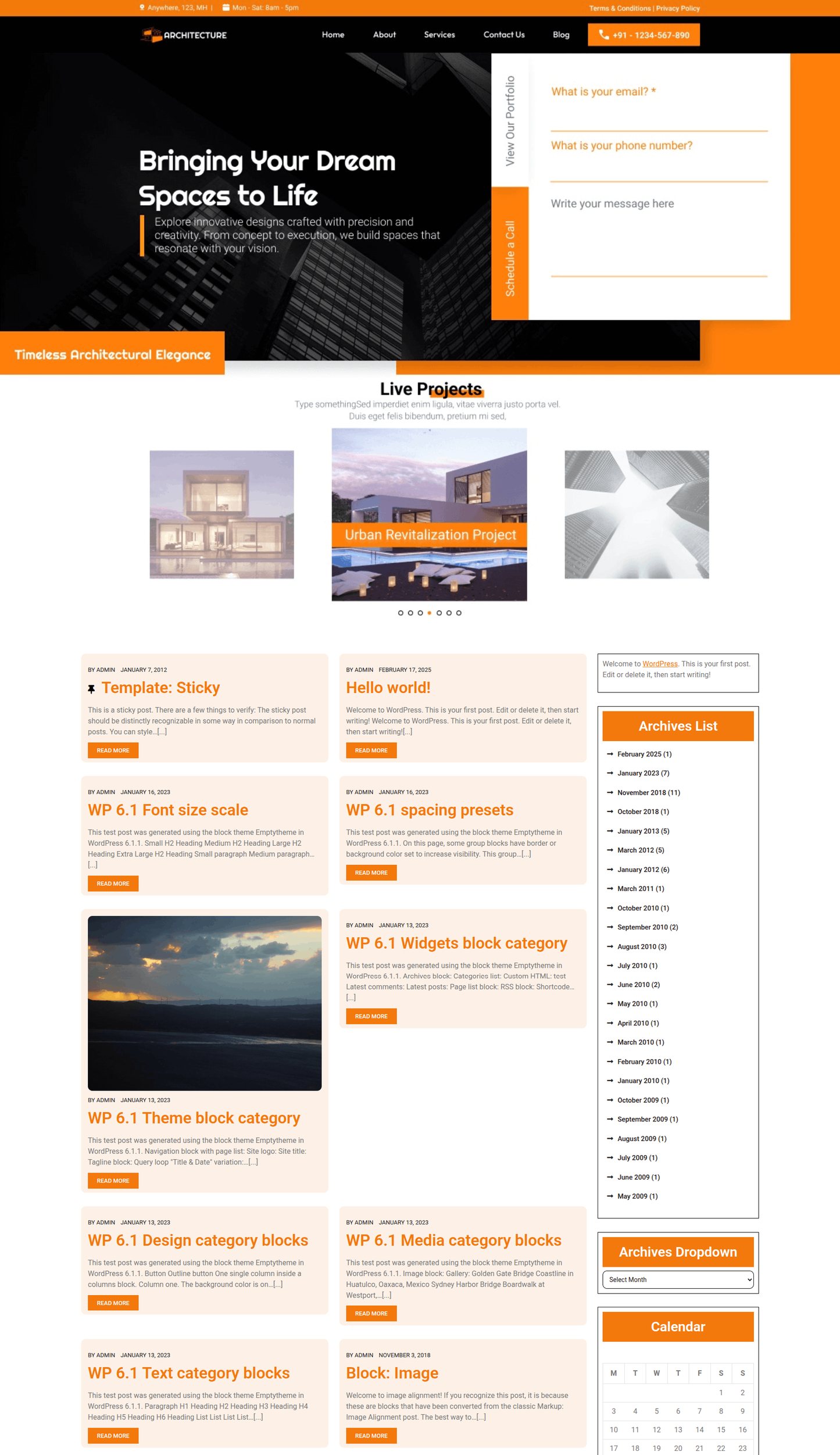 Free Architecture WordPress Theme
