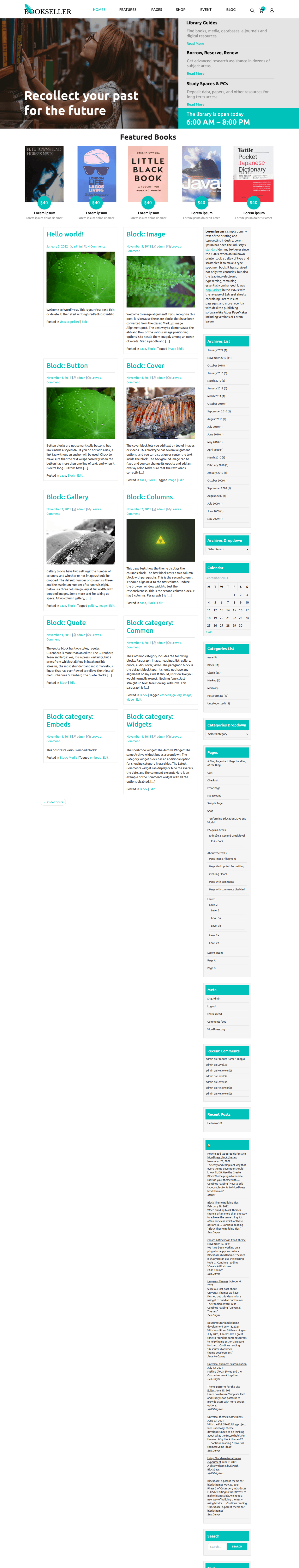 Free Bookseller WordPress Theme