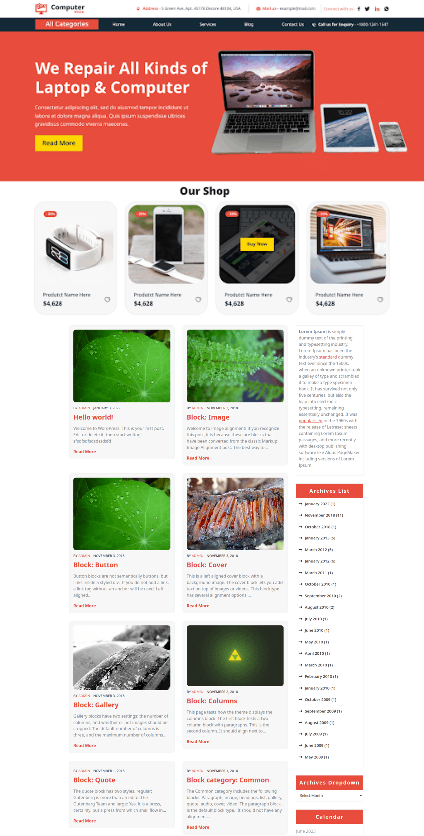 Free Computer WordPress Theme
