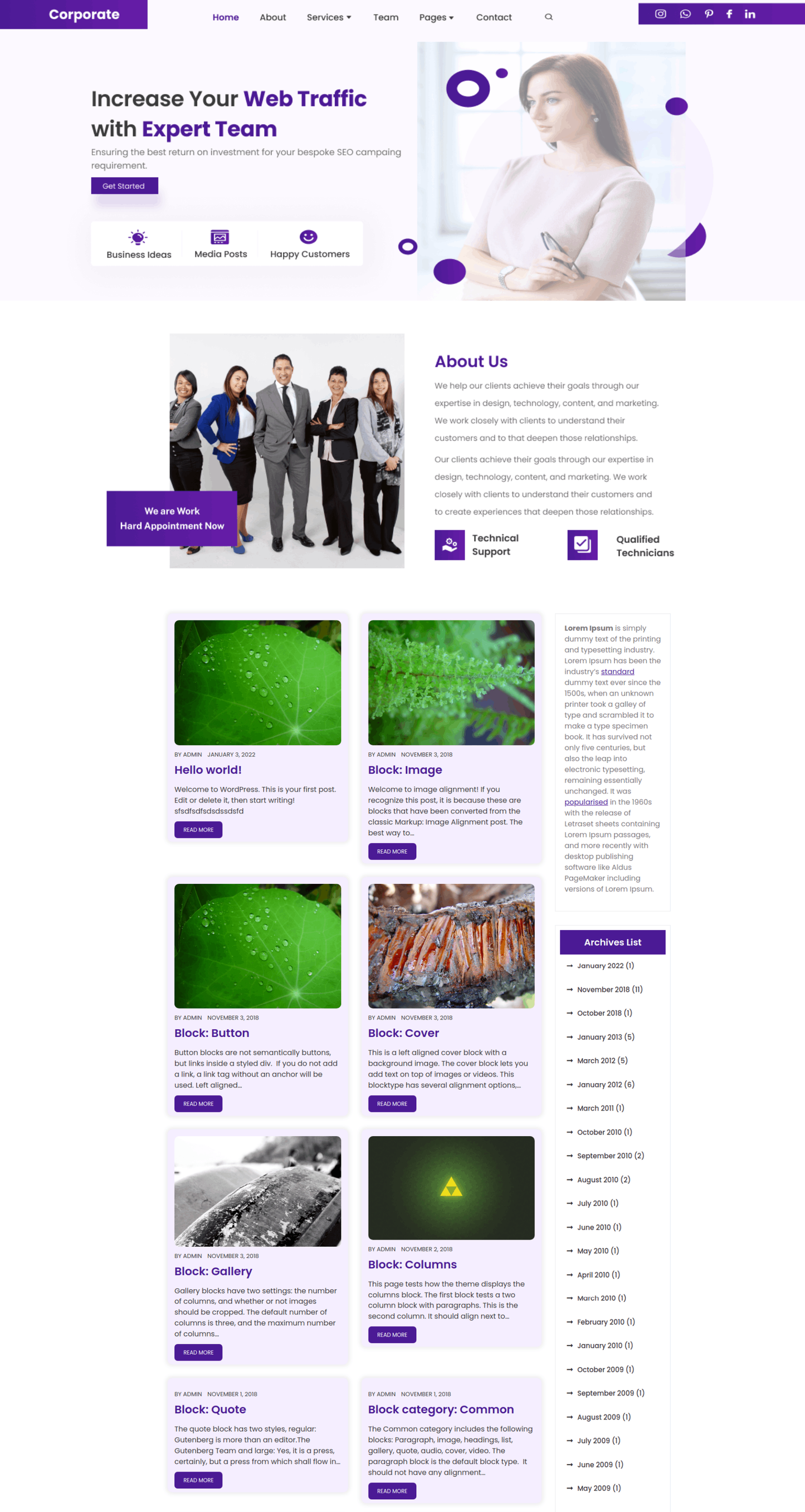 Free Corporate WordPress Theme