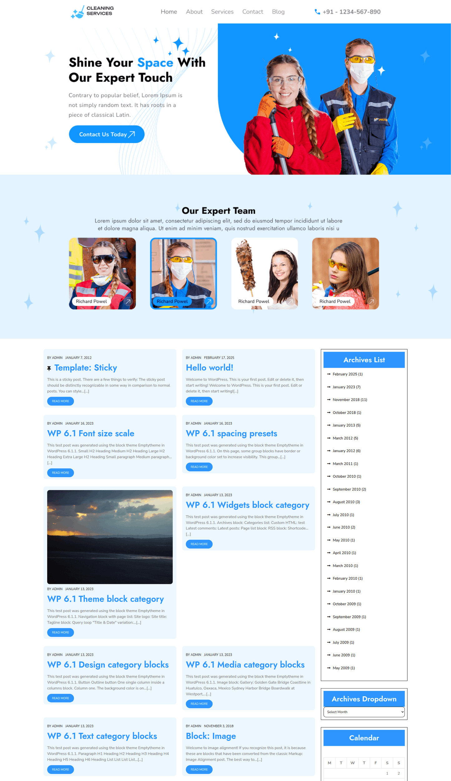 Free Deep Cleaning WordPress Theme