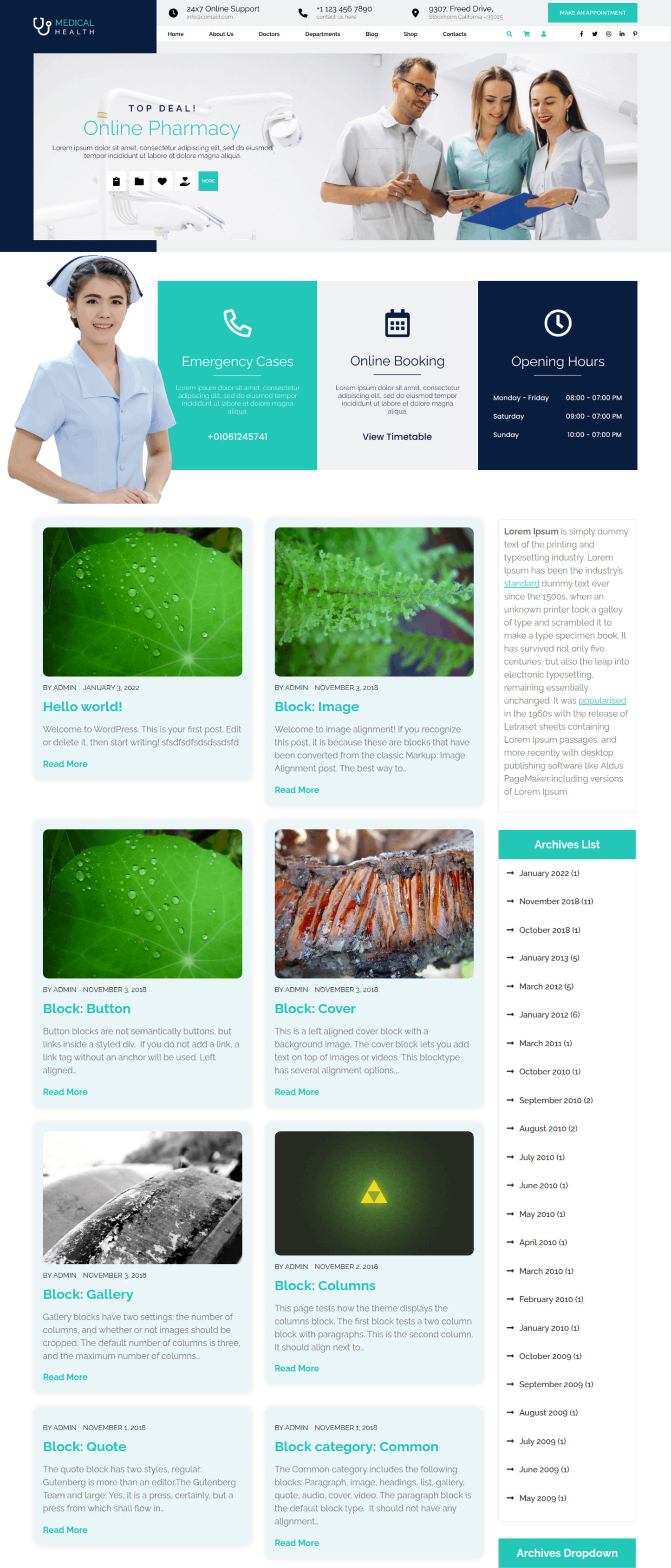 Free Medical WordPress Theme