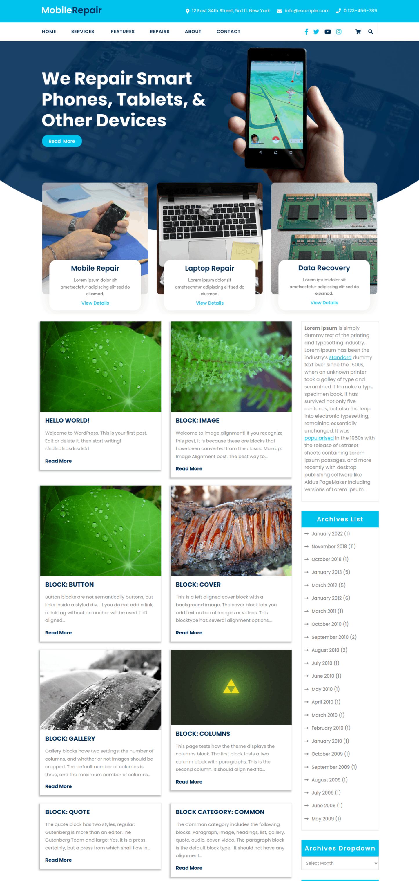 Free Mobile WordPress Theme