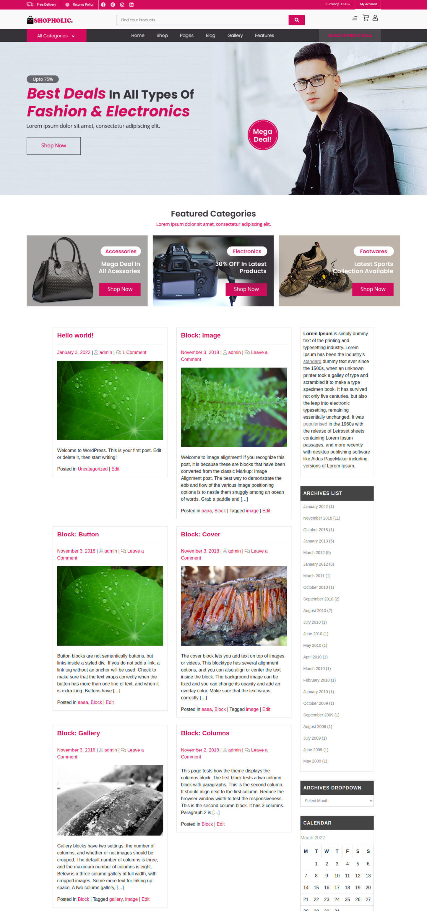Free Retailer WordPress Theme