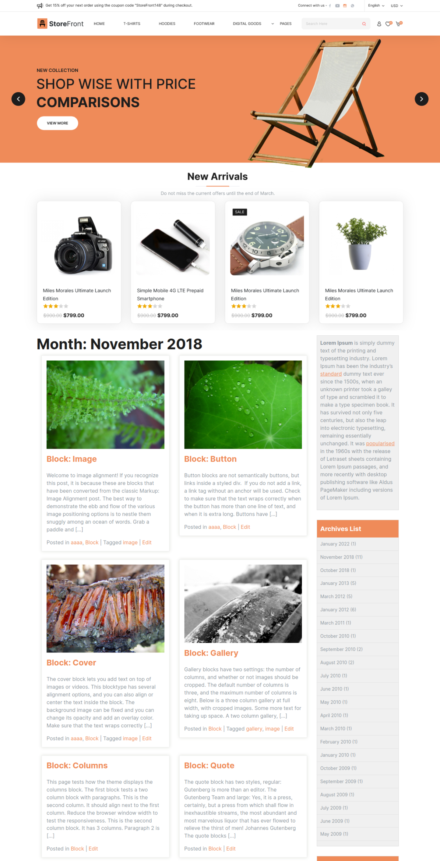 Free Supermarket WordPress Theme
