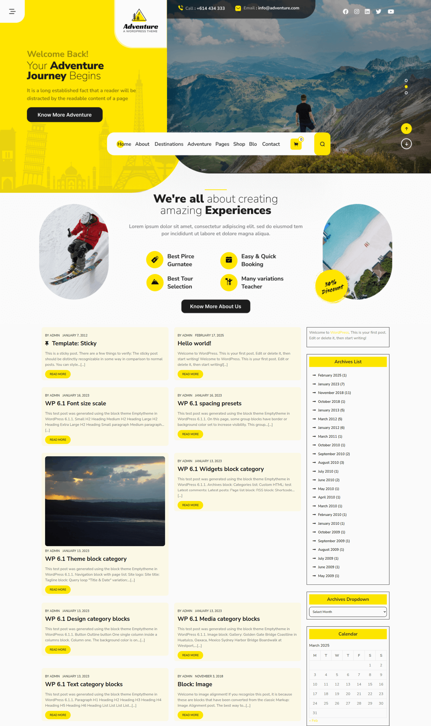 Free Tourism WordPress Theme