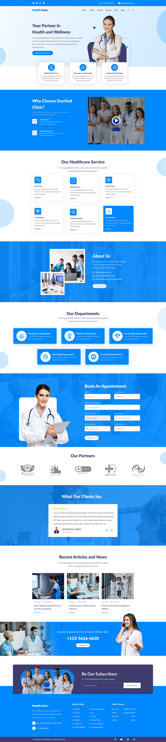 Hospital Management WordPress Theme
