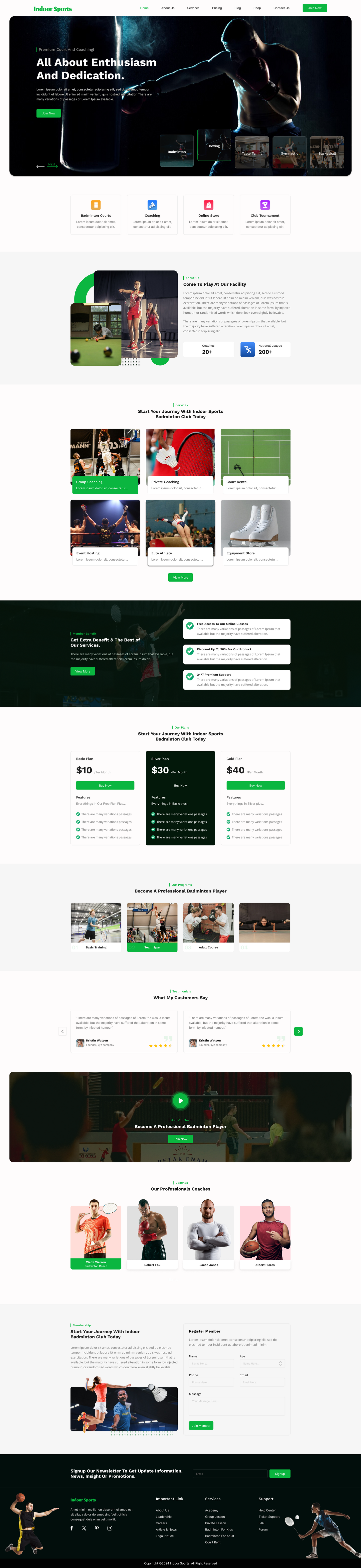 Indoor Sports WordPress Theme