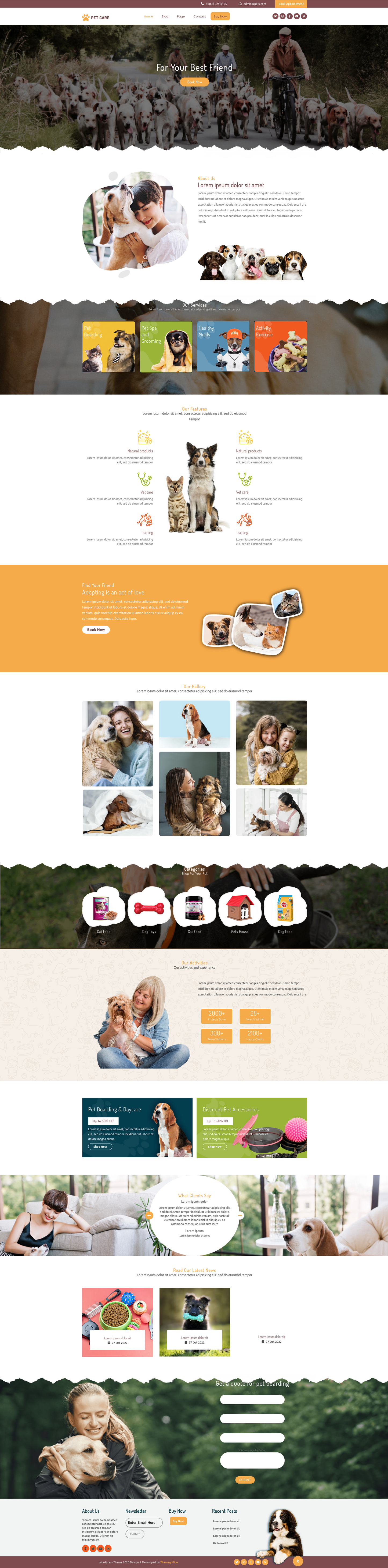 Pet Care WordPress Theme