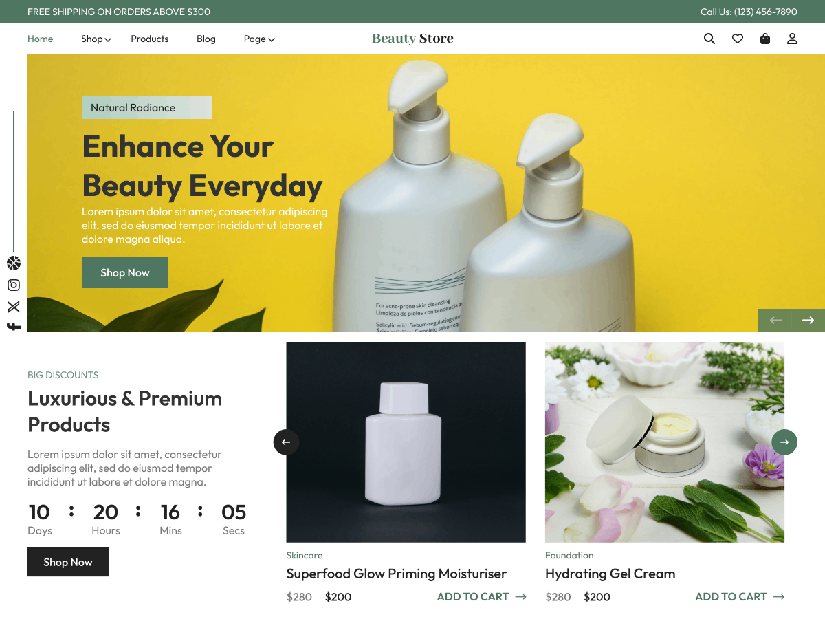 Skin Care Products WordPress Theme
