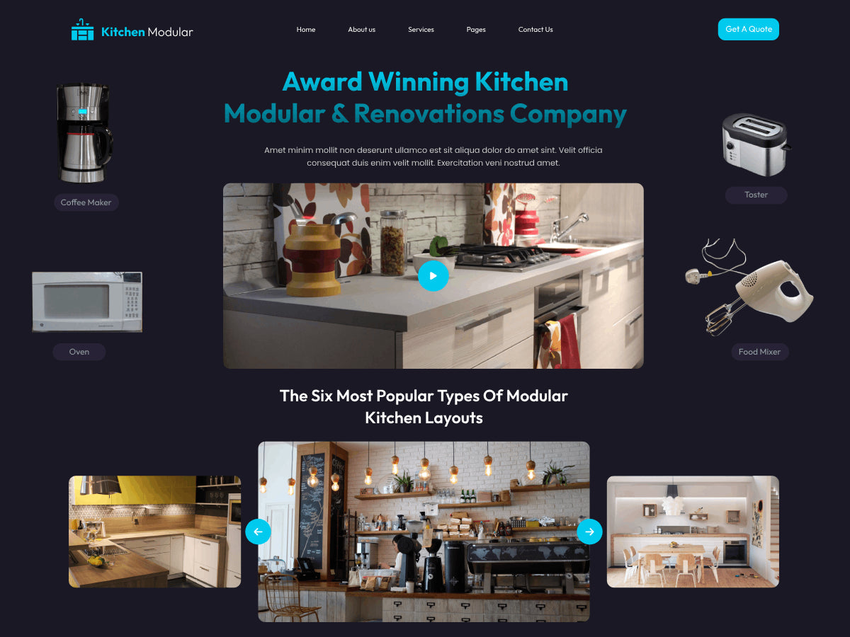 Modular Kitchen WordPress Theme