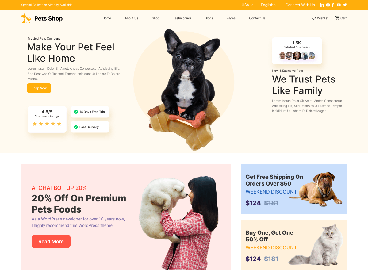 Pet Store WordPress Theme