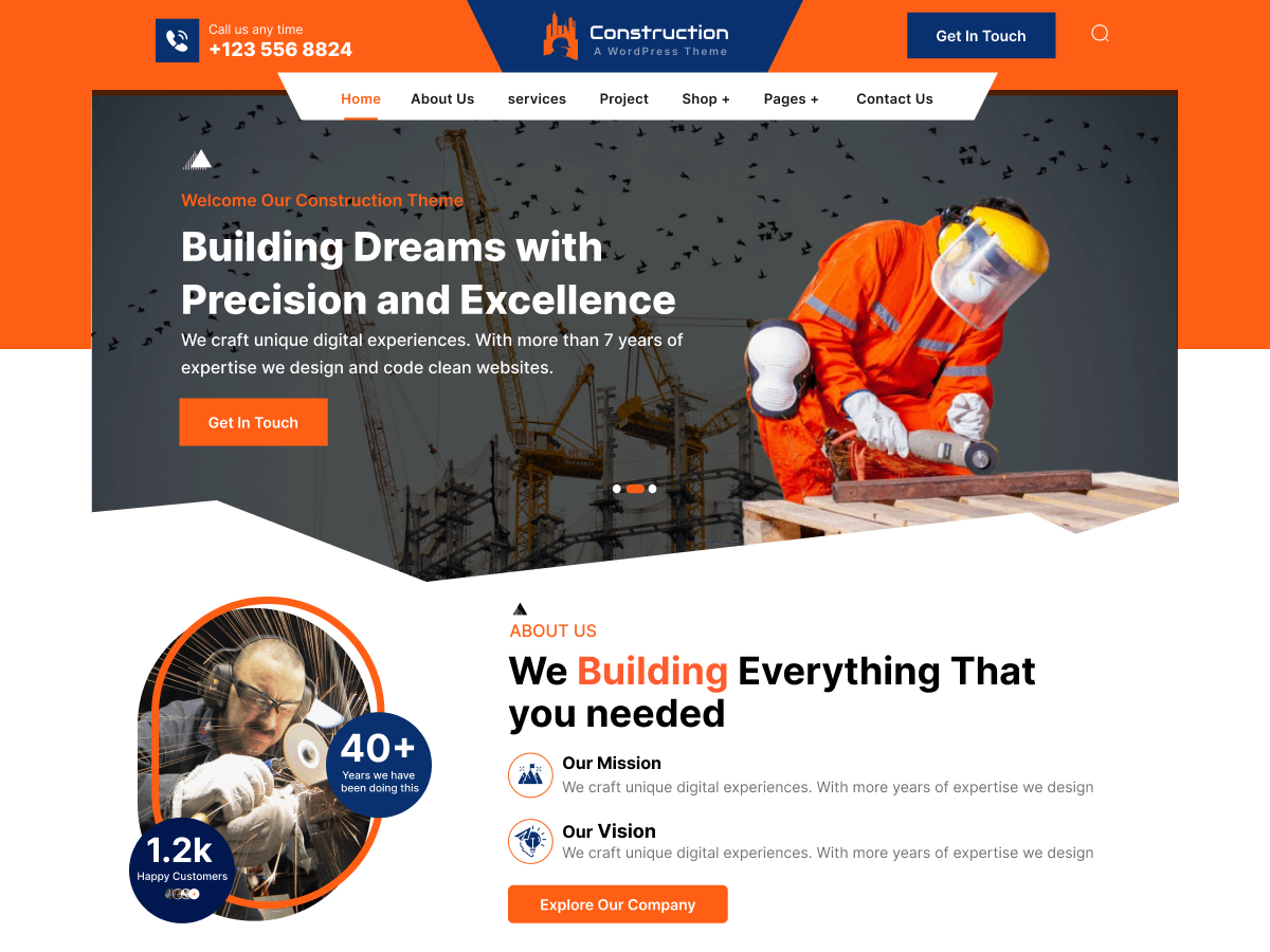 Construction Services WordPress Theme