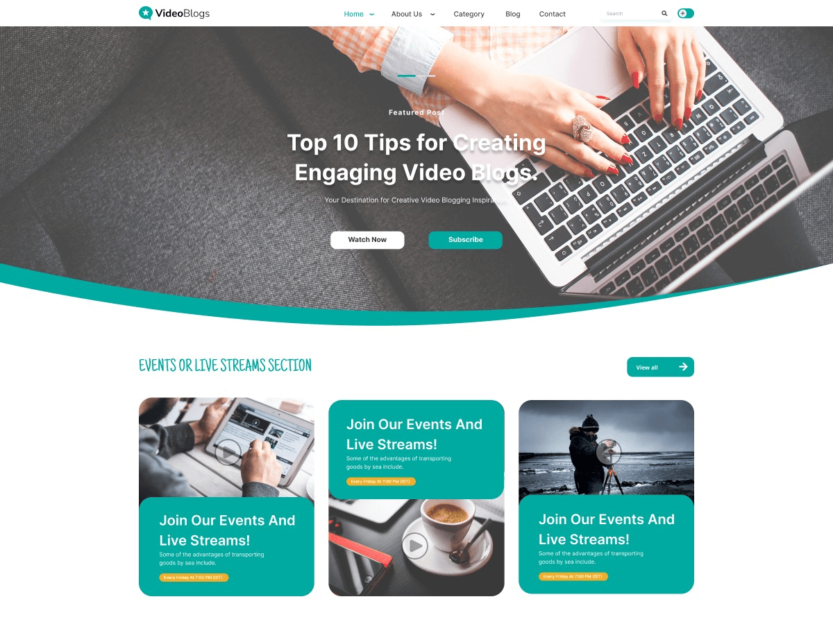 Vlogger WordPress Theme