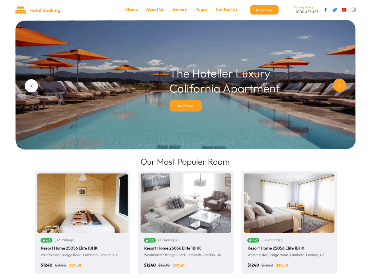 Free Hotel WordPress Theme