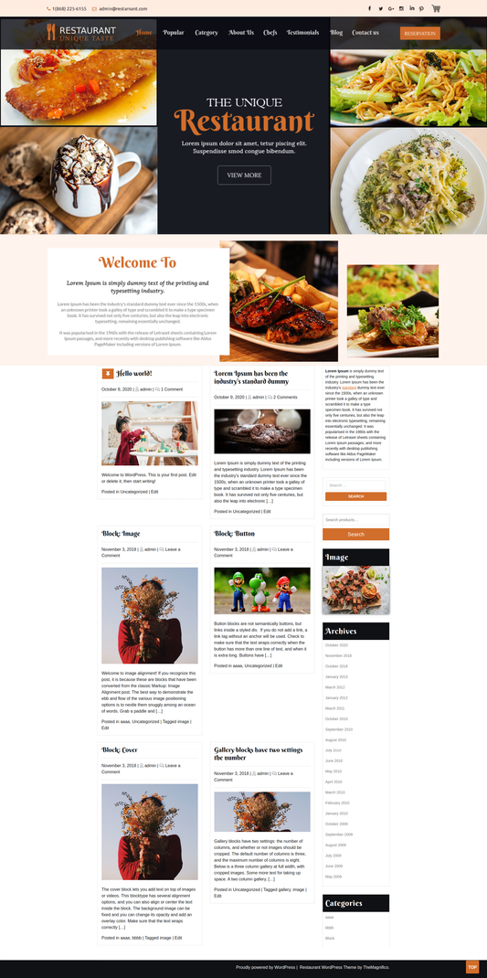 Free Digi Restaurant WordPress Theme