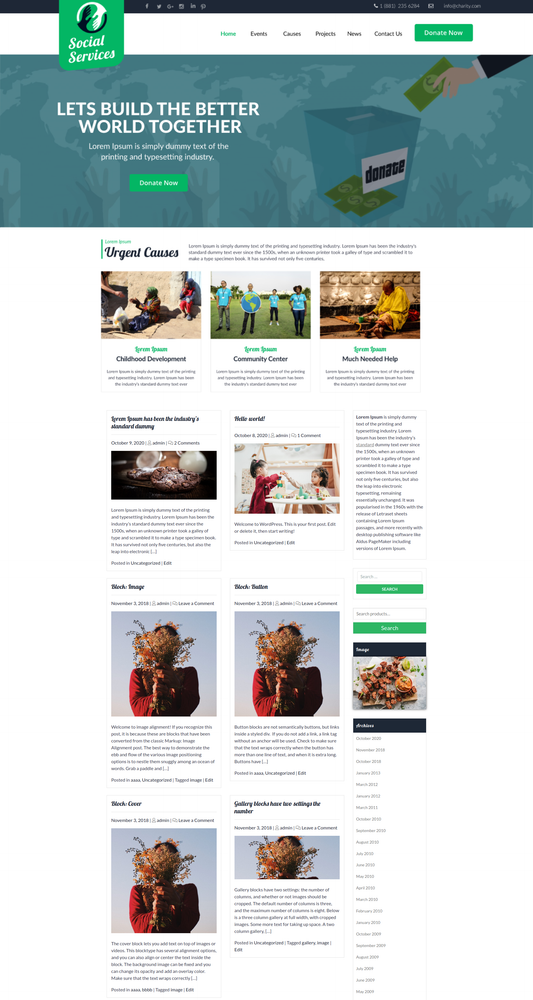 Free Social Services Wordpress Theme