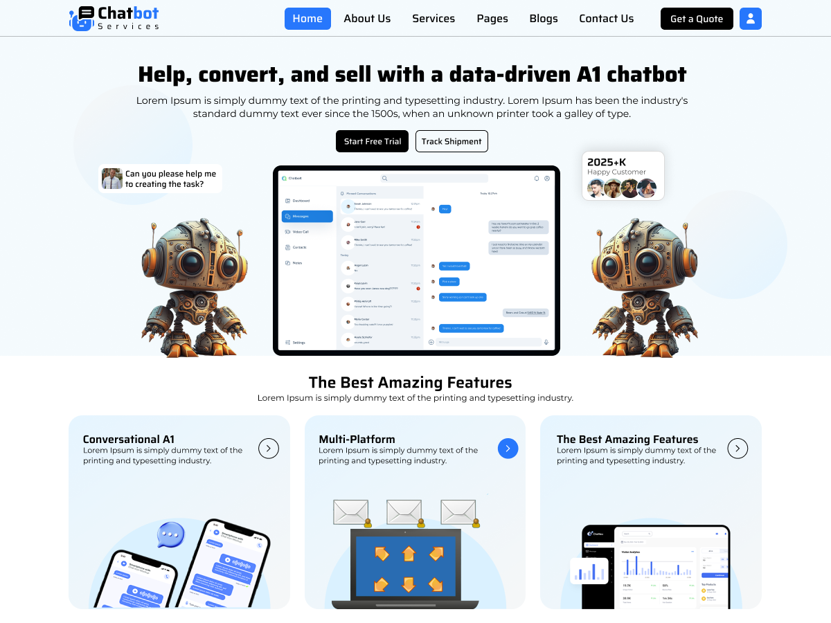 Free AI Chatbot WordPress Theme