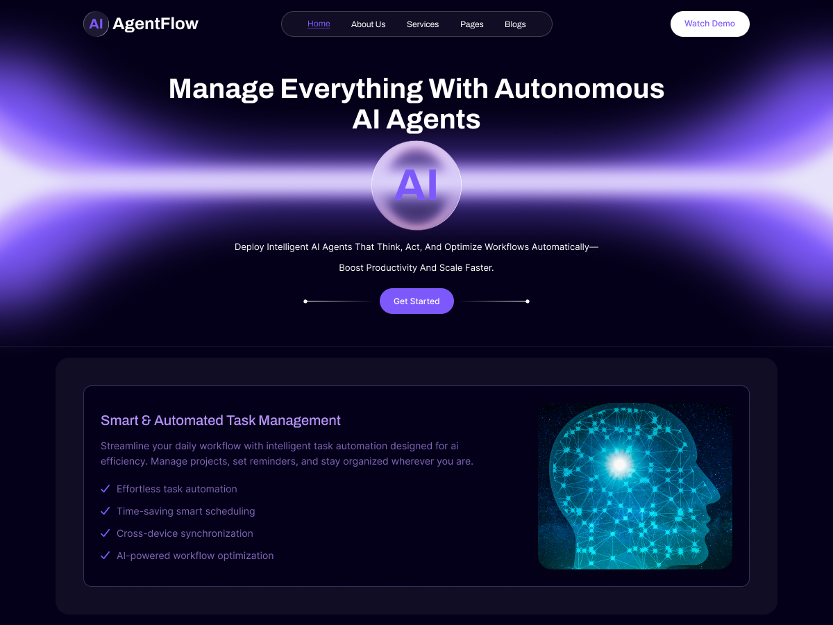  Free AI Services WordPress Theme