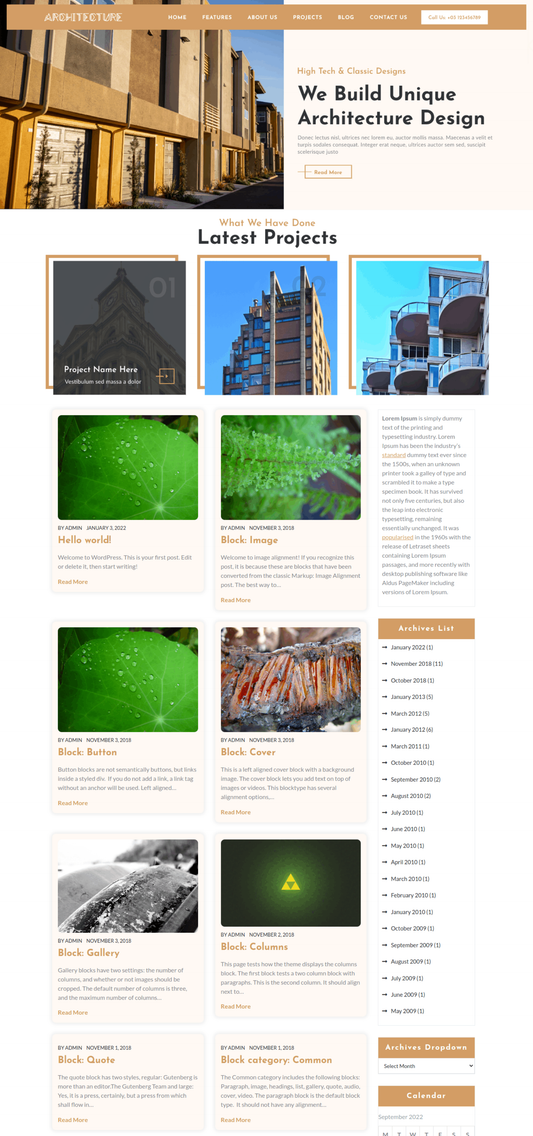 Free Architect WordPress Theme
