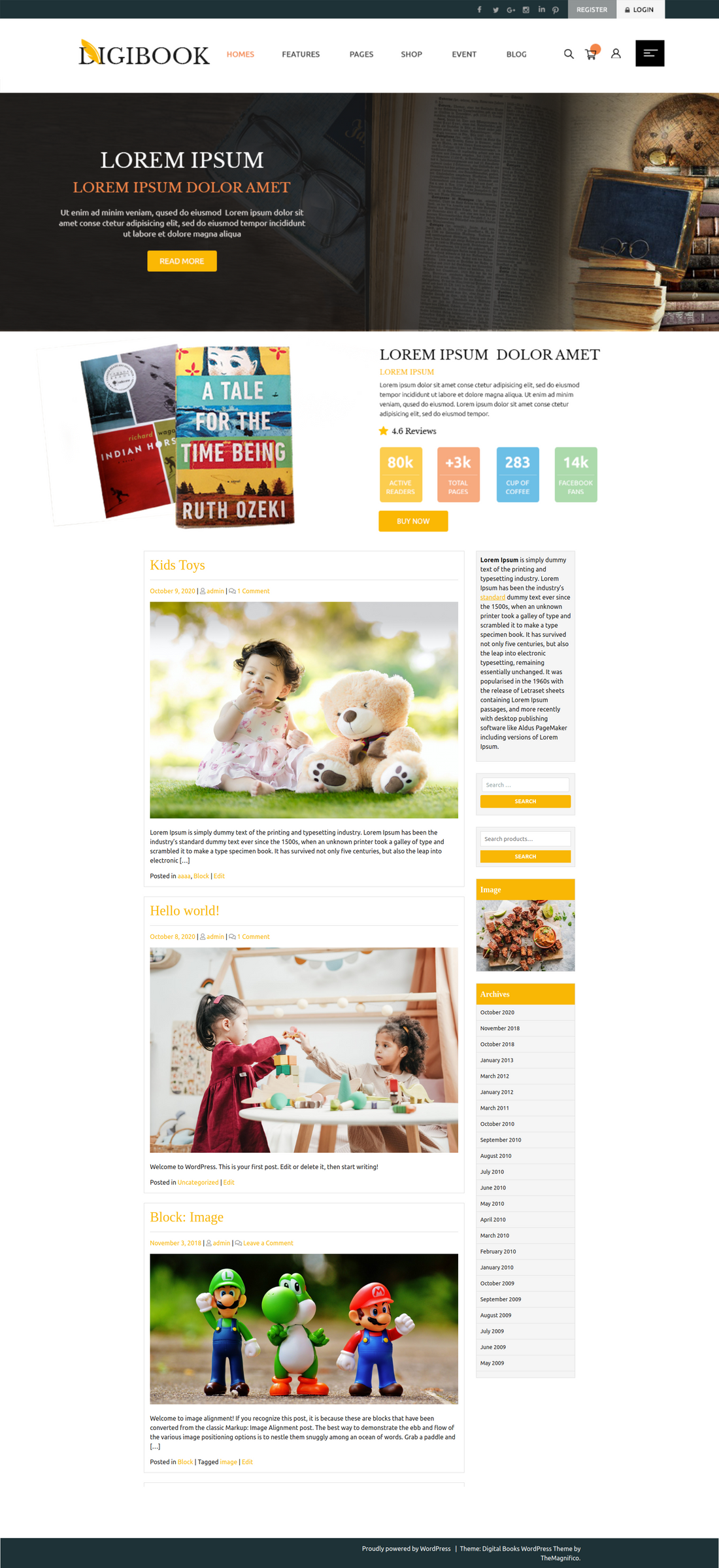 Free Books WordPress Theme : Literary And Engaging Design