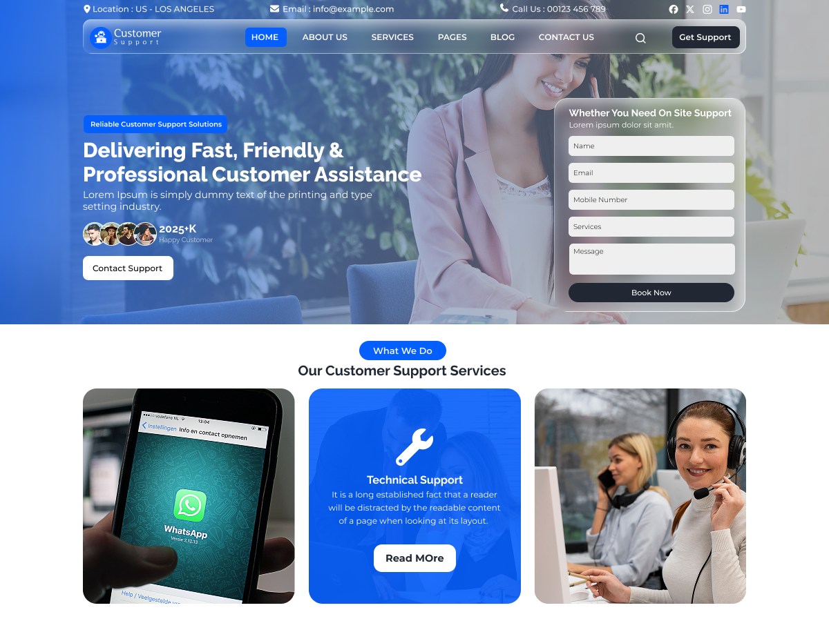 Free Customer Support WordPress Theme
