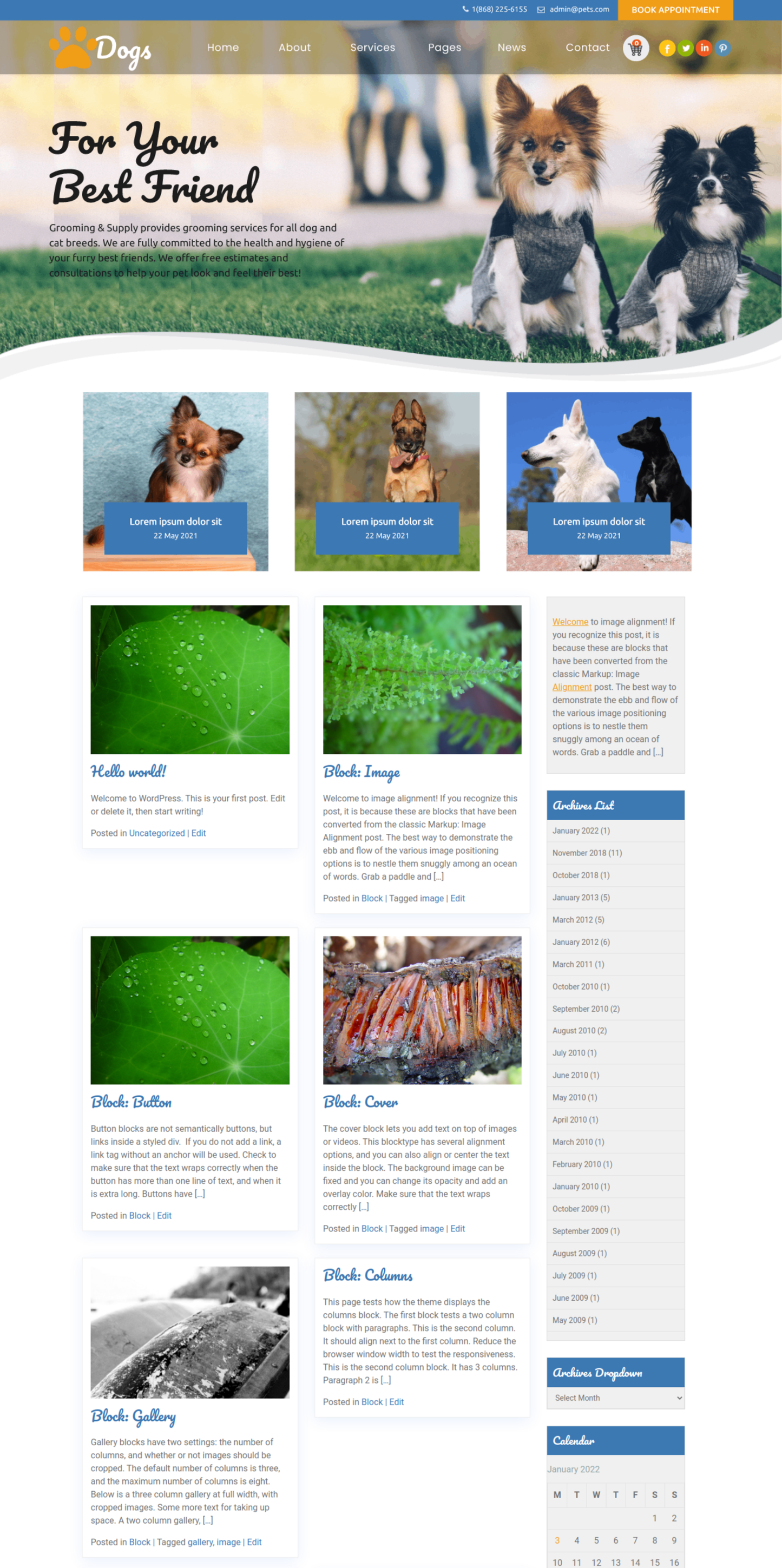 Free Dog WordPress Theme