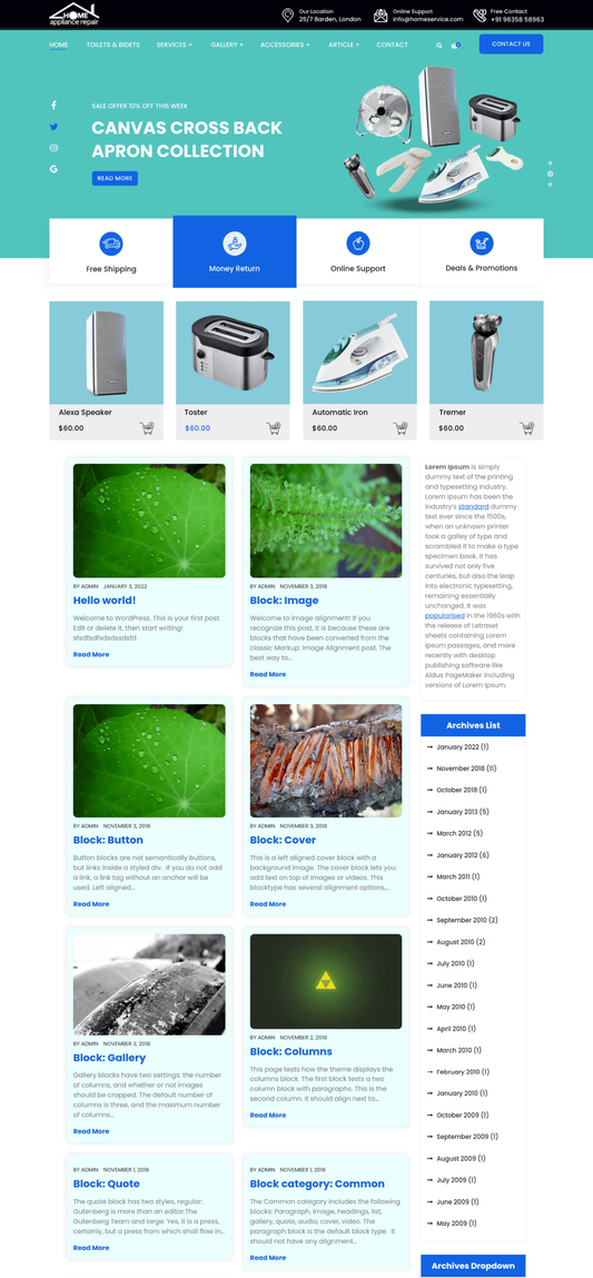 Free electronics WordPress Theme