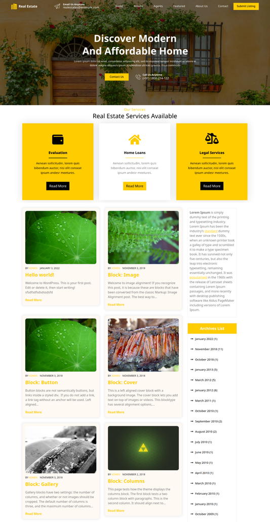 Free Estate Builder WordPress Theme