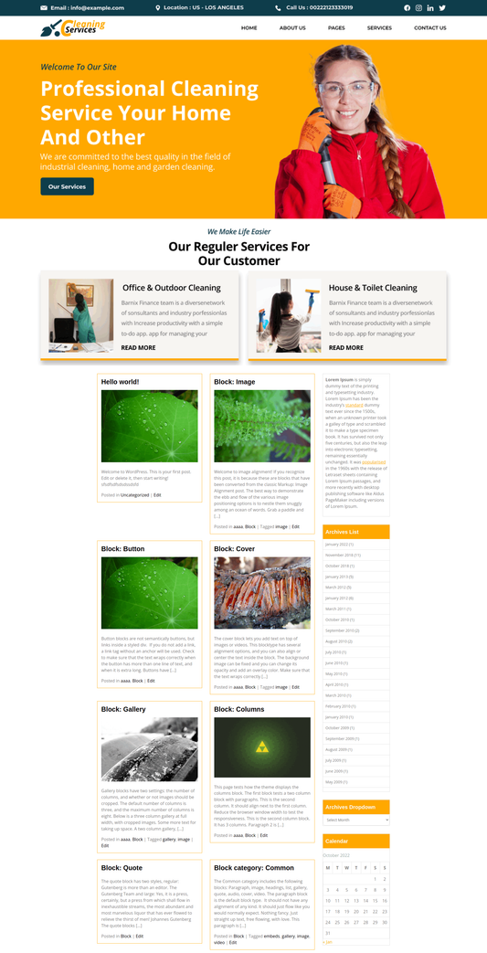 Free Handyman WordPress Theme