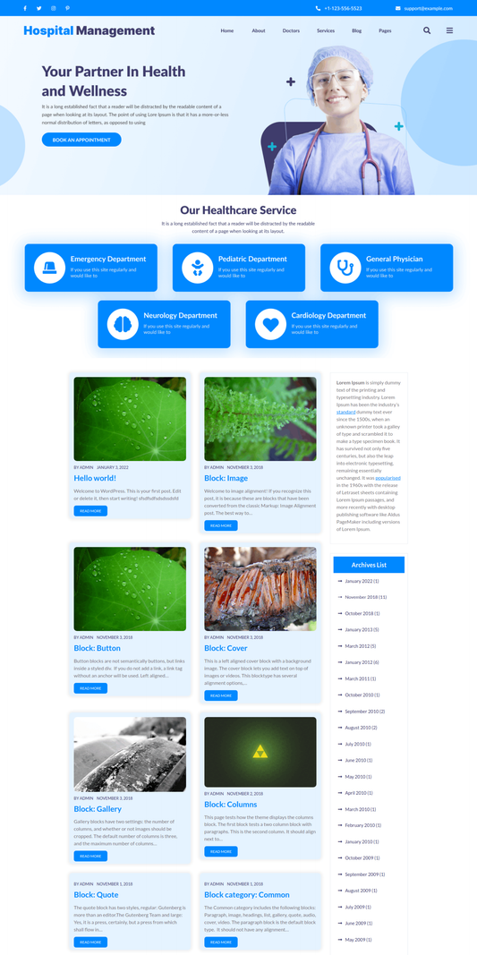 Free Hospital WordPress Theme