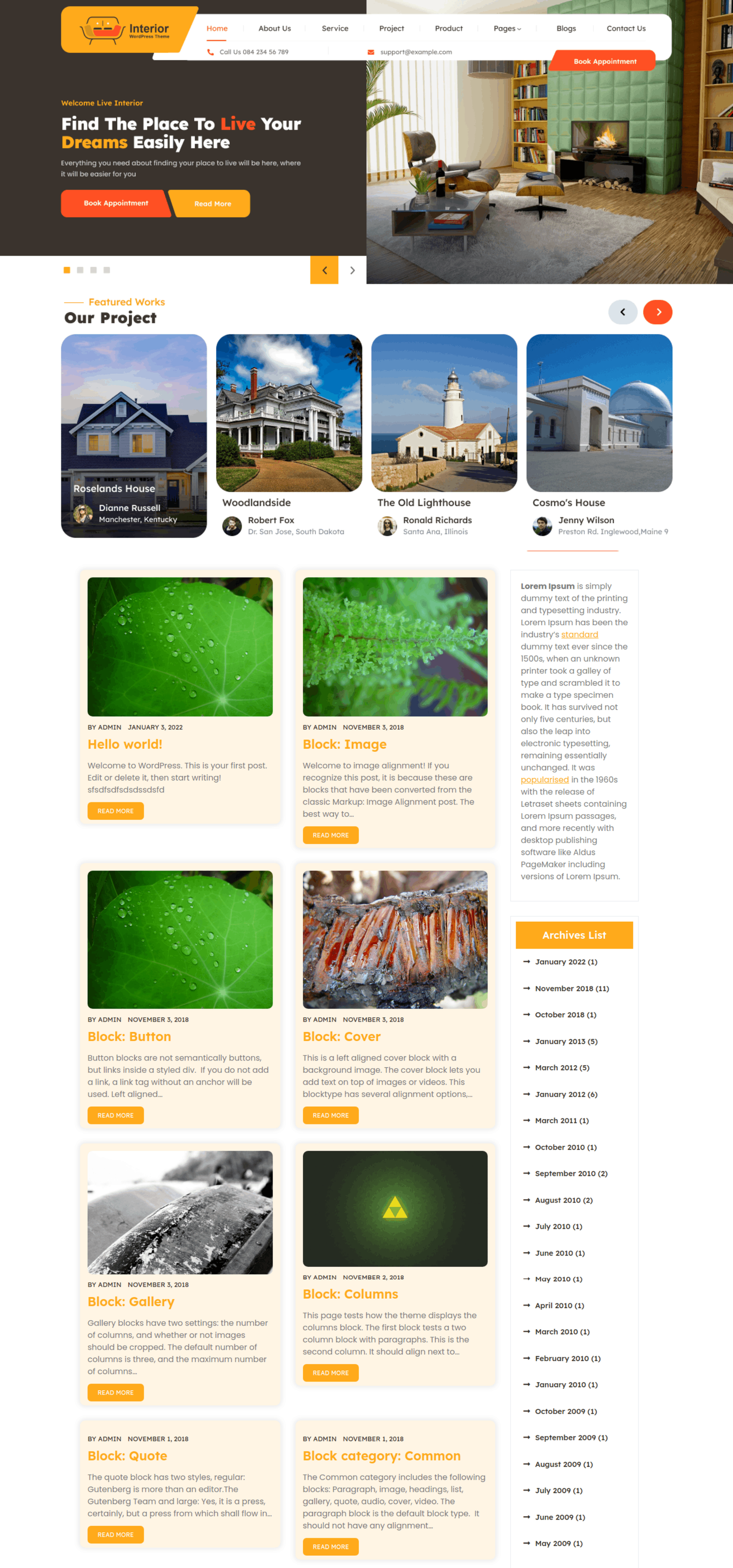 Free Interior Designer WordPress Theme