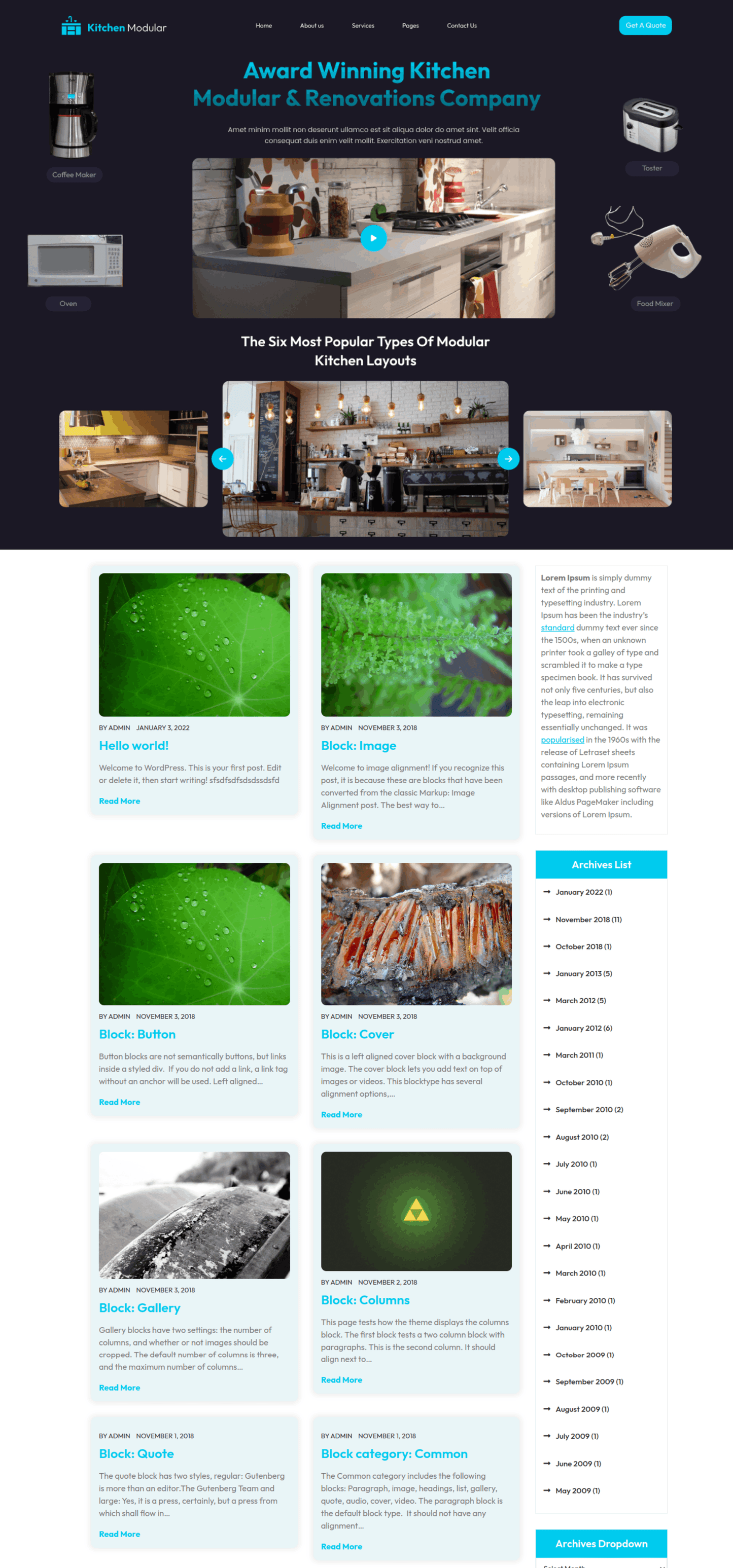 Free Kitchen WordPress Theme