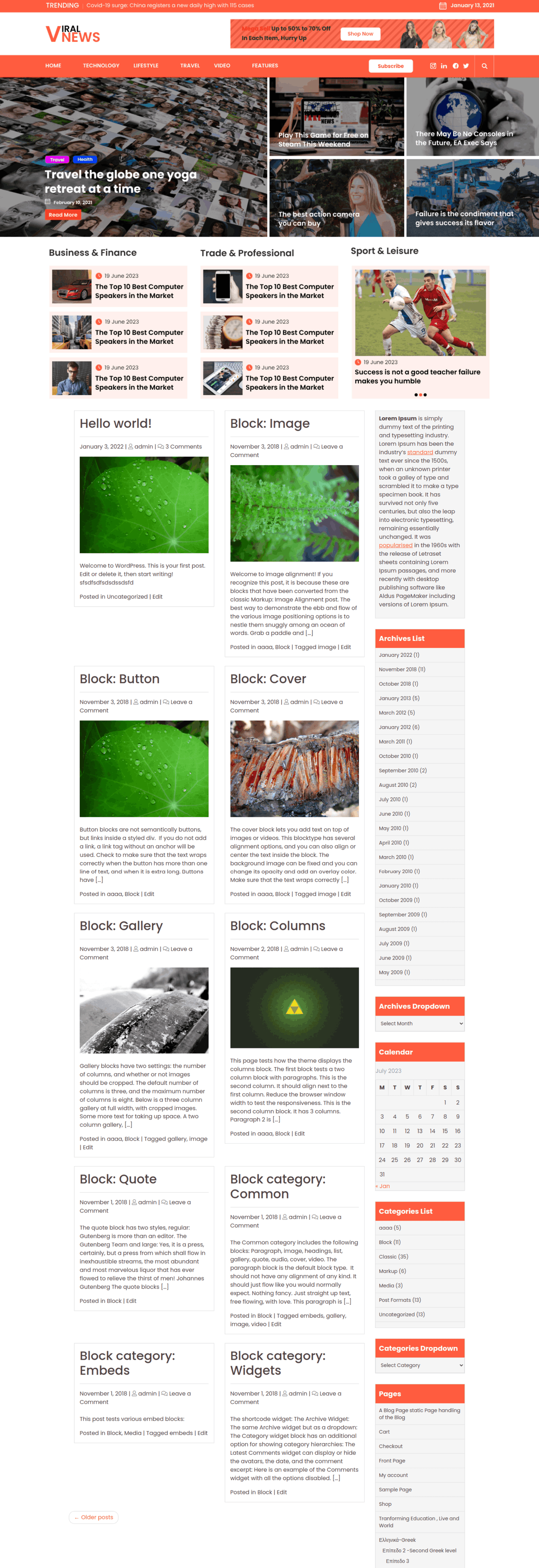 Free News WordPress Theme