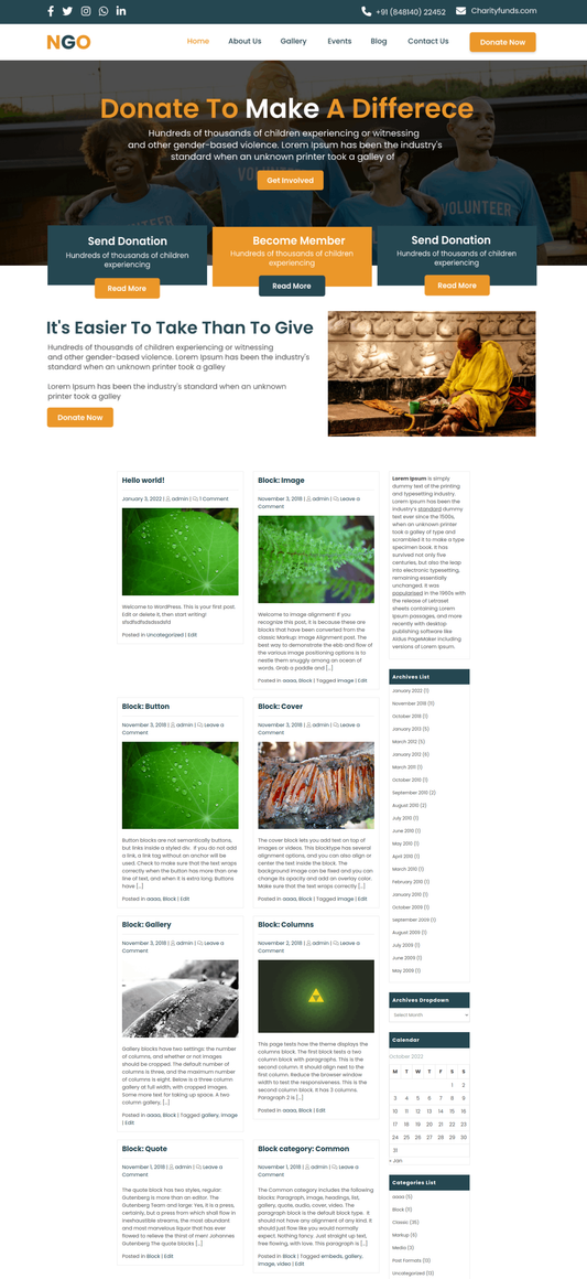 Free Ngo WordPress Theme