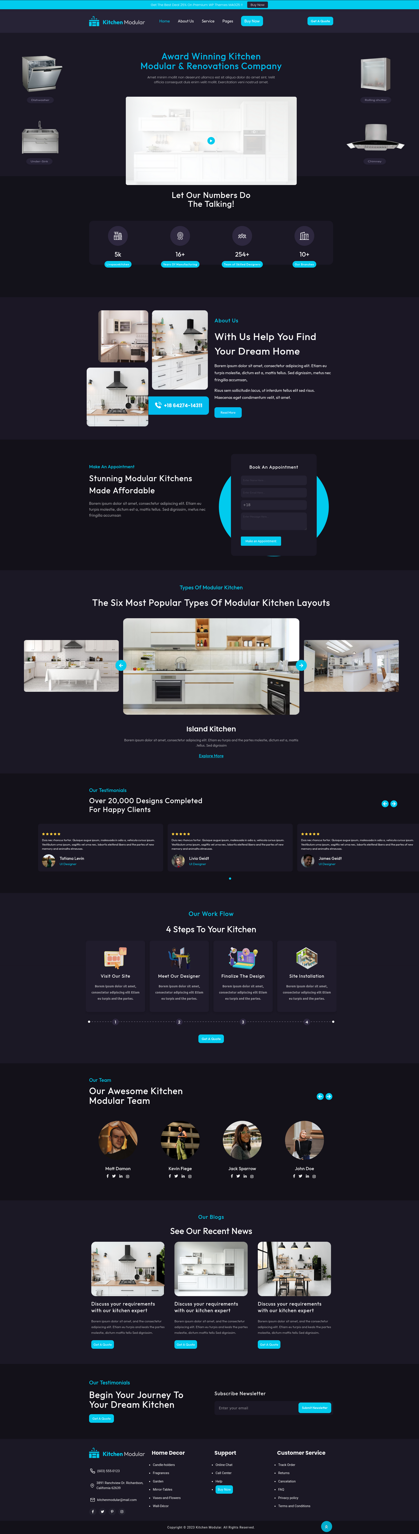 Stylish Modular Kitchen WordPress Theme | Easy Customization