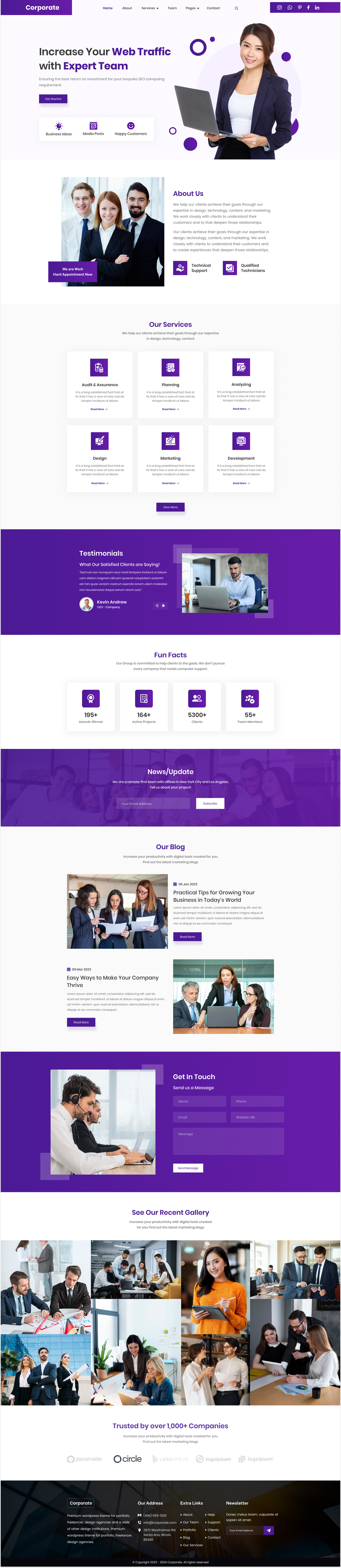 Modern Office WordPress Theme for Productive Workspace