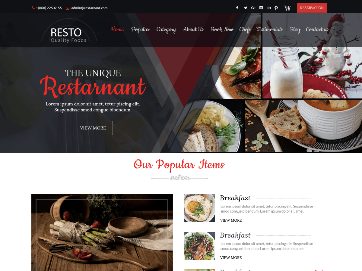 Restaurant WordPress Theme