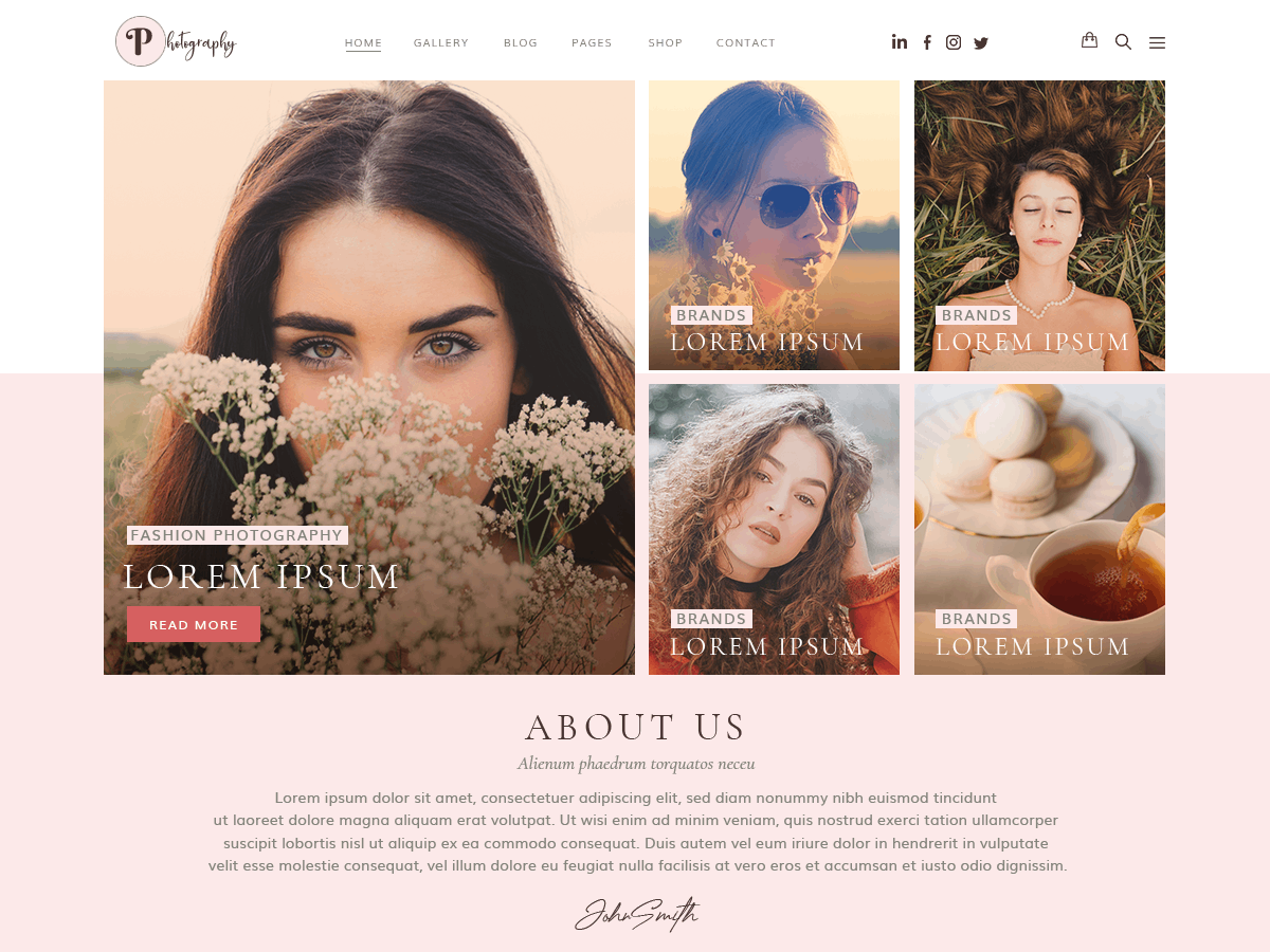 Fashion Photography WordPress Theme