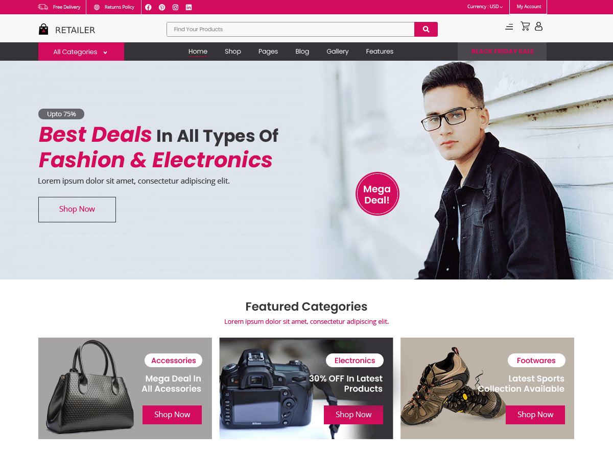 Free Retailer WordPress Theme