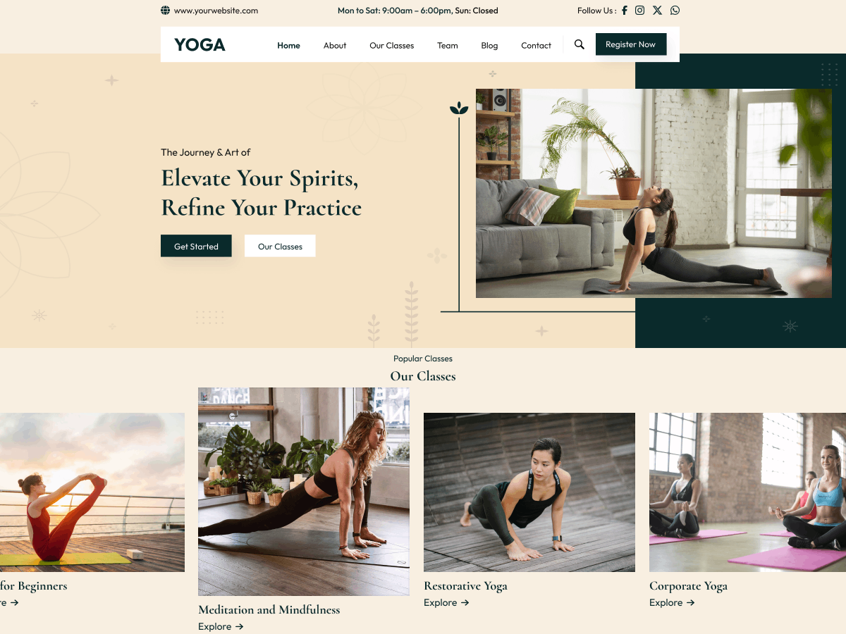 Yoga Sessions WordPress Theme
