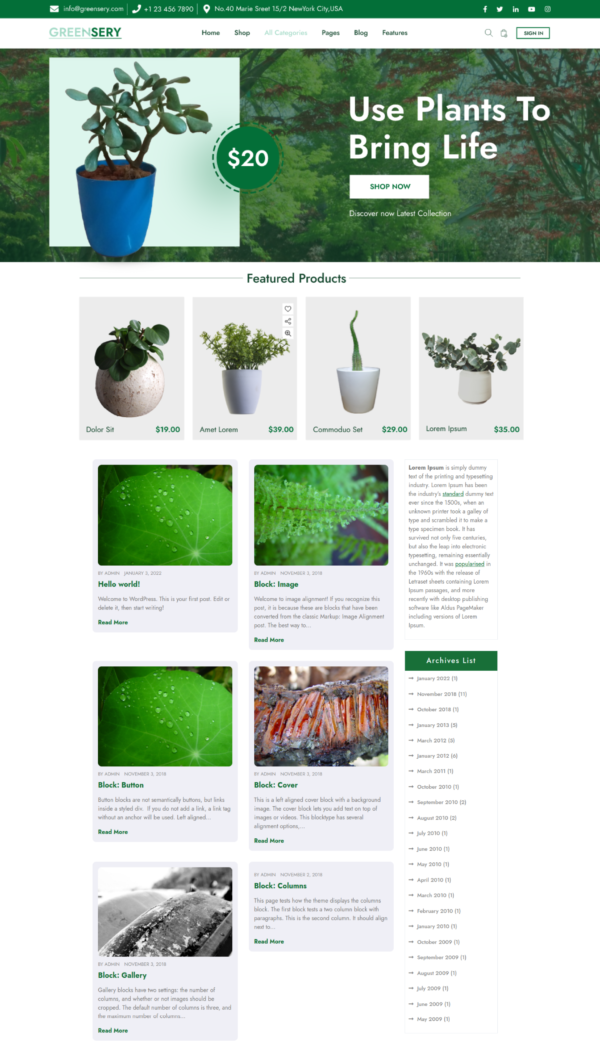 Free Gardener WordPress Theme